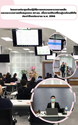 โครงการประชุมเชิงปฏิบัติการทบทวนกระบวนการหลักและกระบวนการสนับสนุนของ สป.พม. เพื่อการปรับเปลี่ยนสู่องค์กรดิจิทัล ประจำปีงบประมาณ พ.ศ. 2566